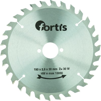 Produktbild von FORTIS - HW-Kreissägeblatt ø190 x 2,4 x 30mm Z30W