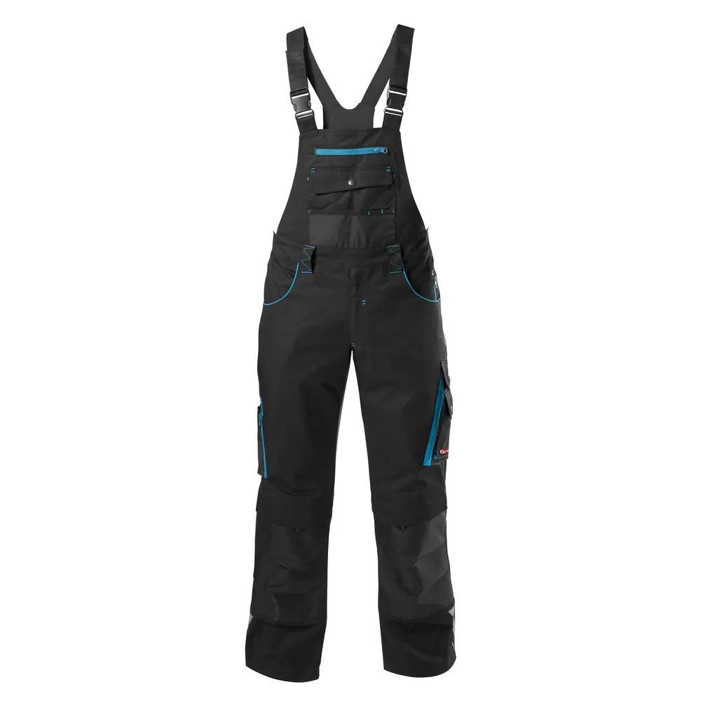 FORTIS Latzhose BASIC 24, schwarz/Türkis-blau Produktbild img1 L