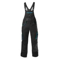 FORTIS Latzhose BASIC 24, schwarz/Türkis-blau Produktbild