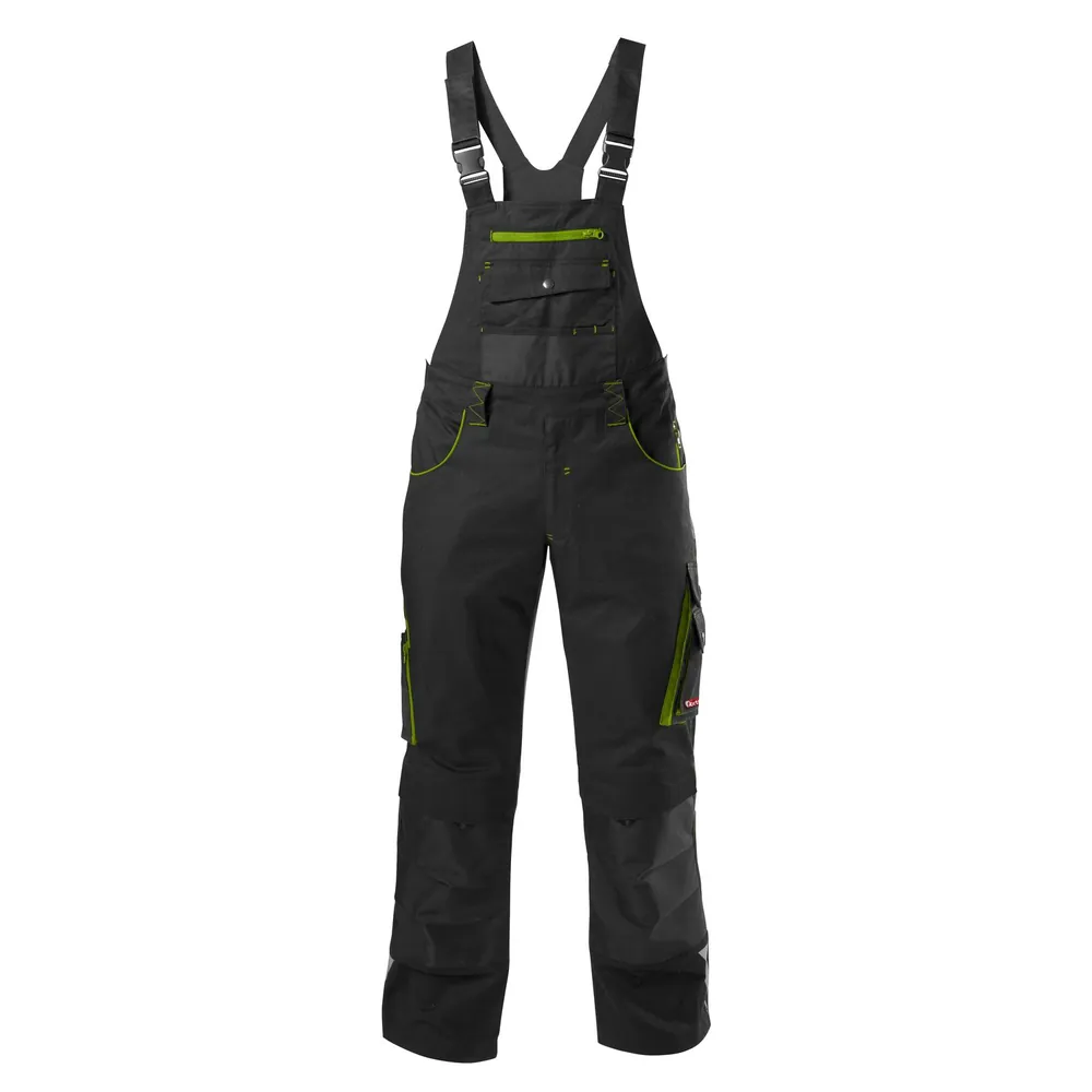 FORTIS Latzhose BASIC 24, schwarz/Lime grün Produktbild img1 L