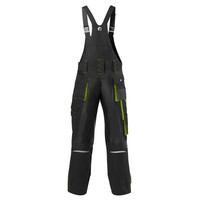 FORTIS Latzhose 24, schwarz/limegreen Produktbild