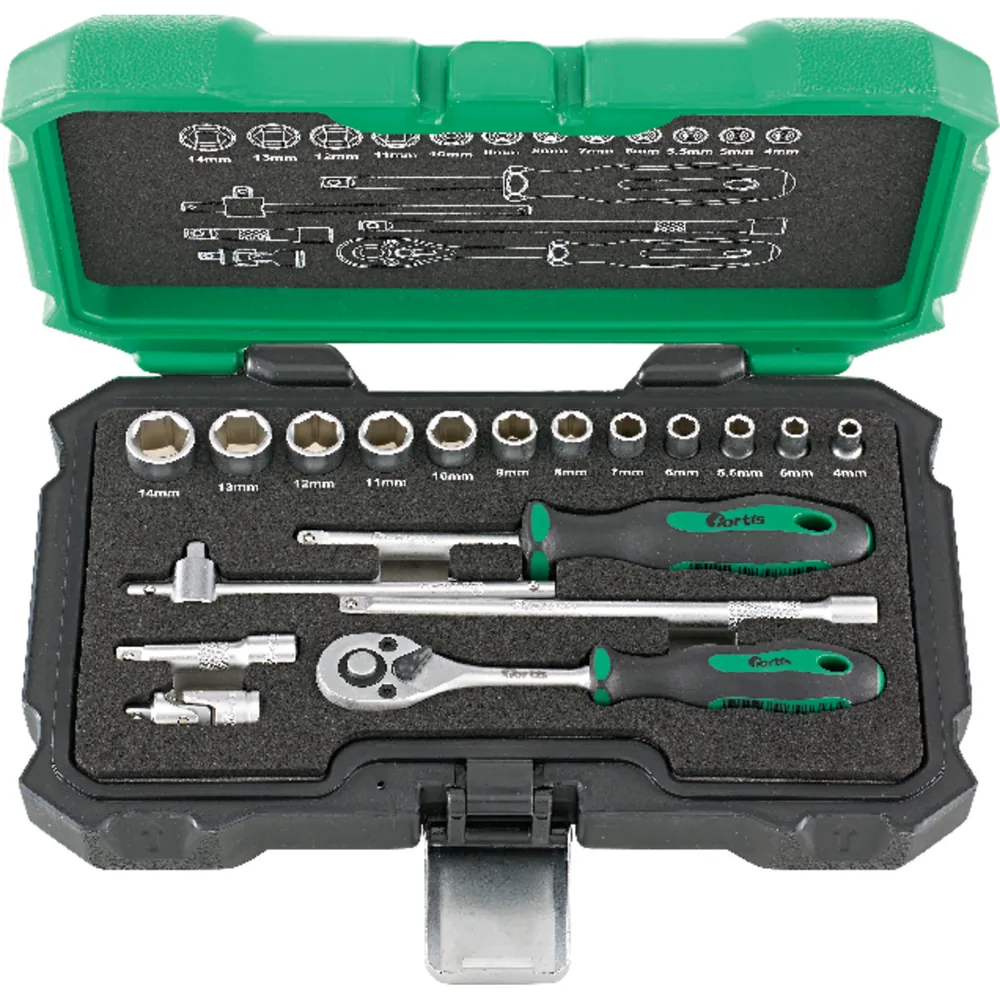 FORTIS Steckschlüssel-Garnitur 1/4" 18-teilig Produktbild img2 L