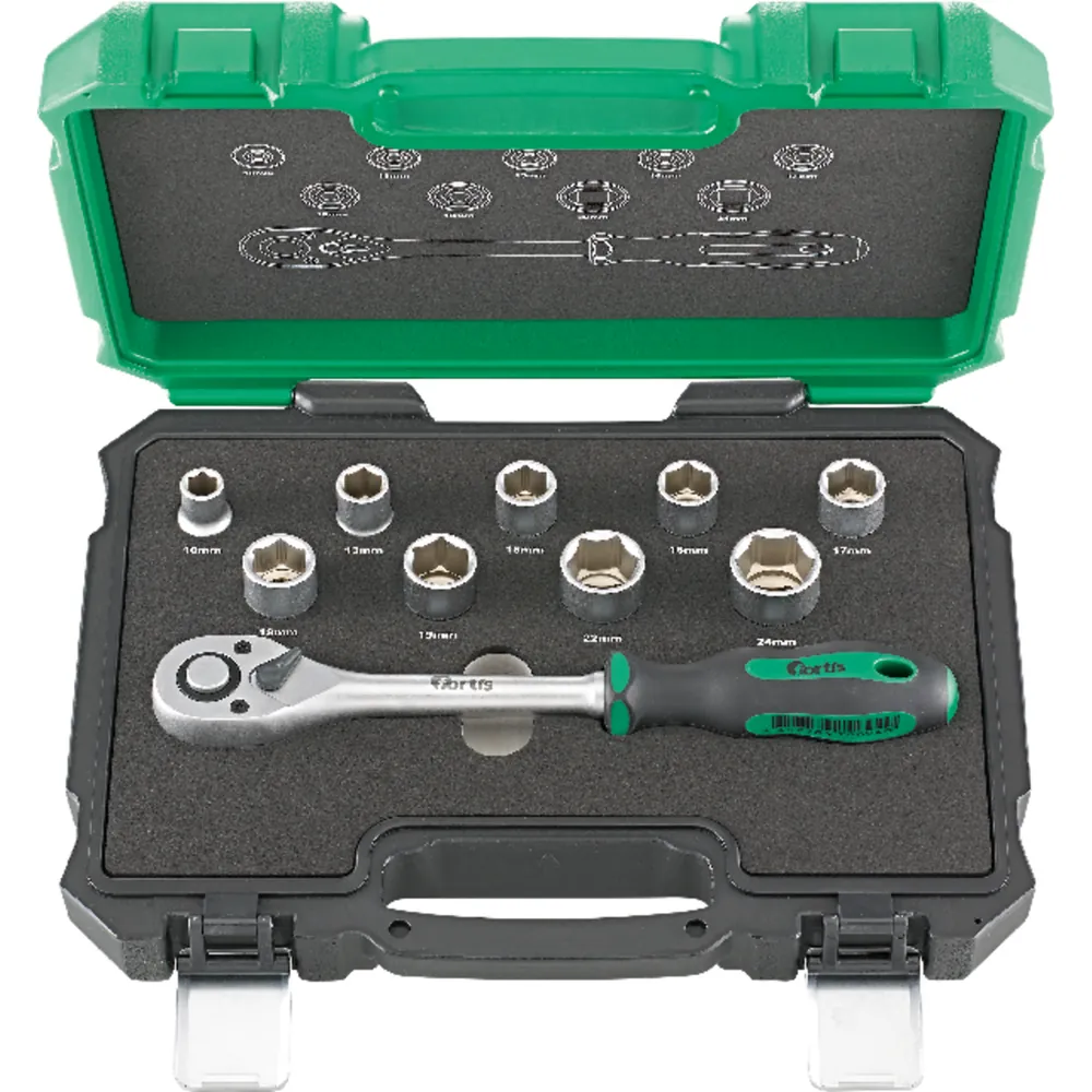 FORTIS Steckschlüssel-Garnitur 1/2" 10-teilig Produktbild img1 L