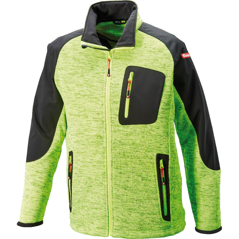 FORTIS AS Strickjacke, Softshell, neongelb/schwarz Produktbild img1 L