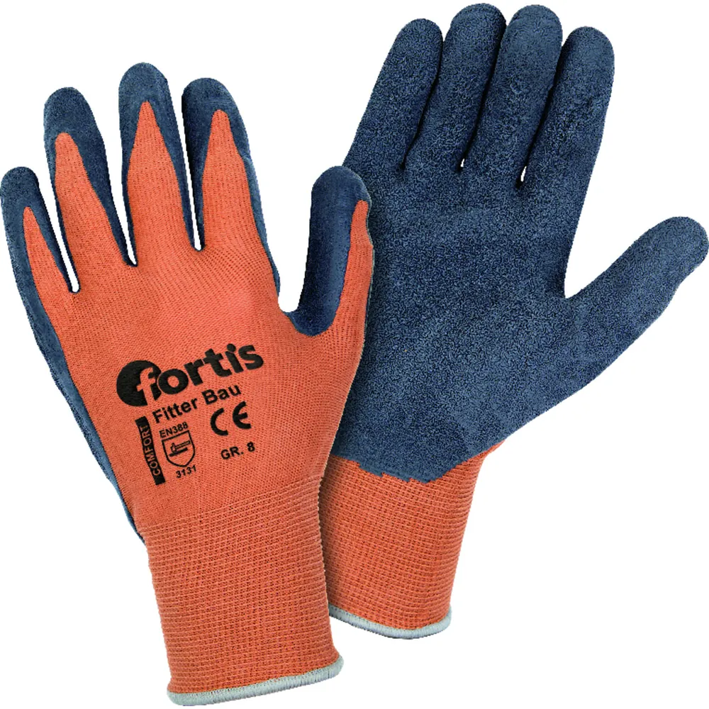 FORTIS Strick-Schutzhandschuh Fitter Bau, orange/anthrazitgrau Produktbild img1 L