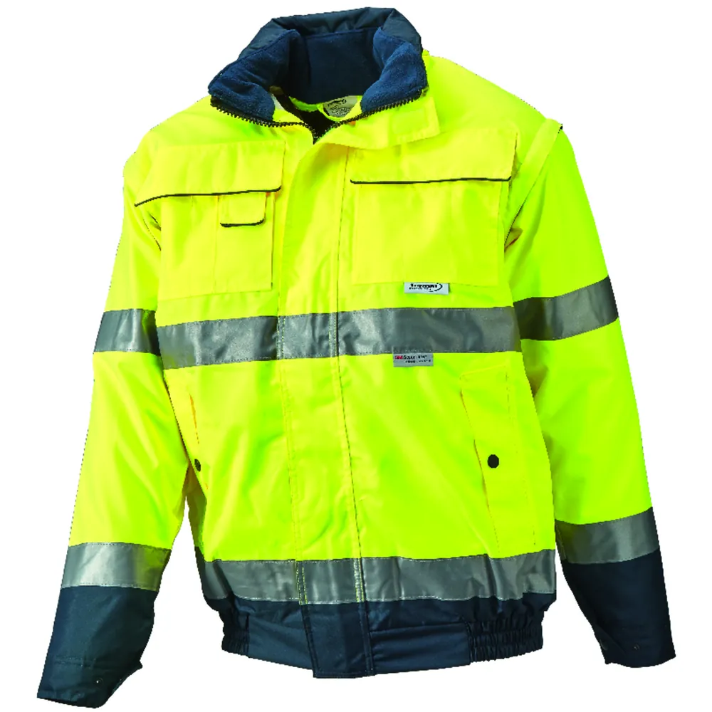 FORMAT Warnjacke Comfort, Größe 4XL, warngelb/marineblau Produktbild img1 L