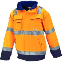 Produktbild von FORMAT - Warnjacke Comfort, warn-orange/marineblau, Größe XL