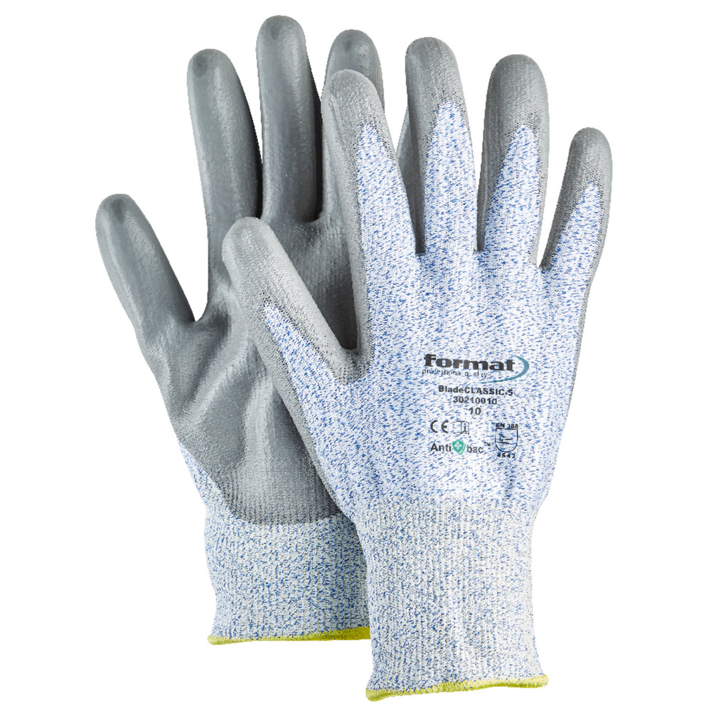 FORMAT Schnittschutzhandschuh BladeCLASSIC-5 Kat. II, blau/grau Produktbild img1 L