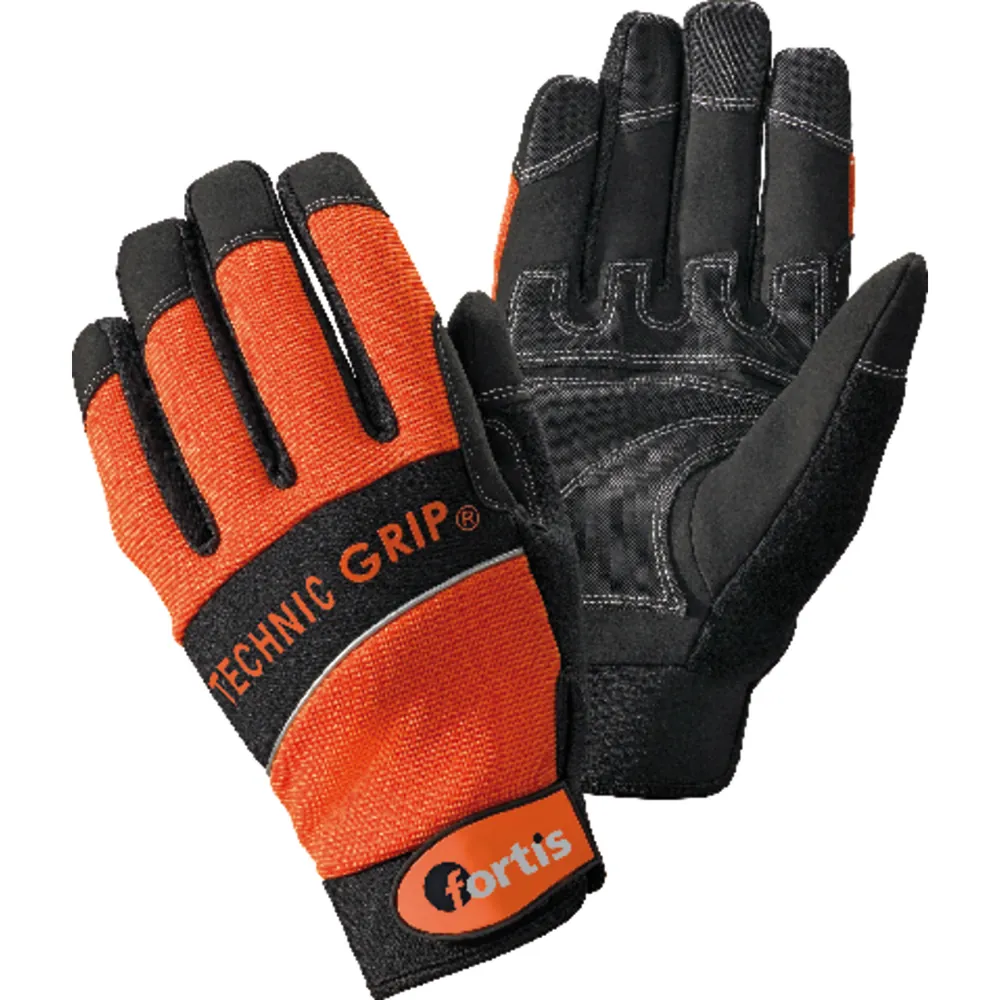 FORTIS Montagehandschuh Technic Grip, schwarz/orange Produktbild img1 L
