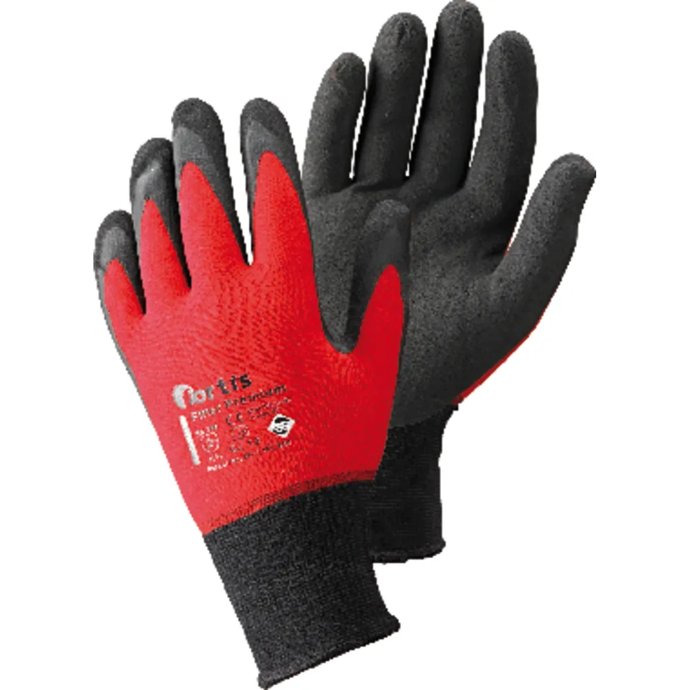FORTIS Strick-Schutzhandschuh Premium, rot/schwarz Produktbild img1 L