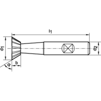 Produktbild von FORMAT - Winkelfräser DIN 1833 Form C 60° HSS Co5 16mm