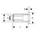 Produktbild von FORTIS - Blindnietmutter M5 x 1,5mm, 50 Stück