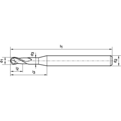 Produktbild von FORMAT - Miniaturfräser VHM TiAlN D4 Z2 1,06mm