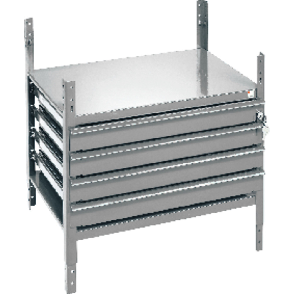 PROC L40Schubladen 4LadenSilverprof SL40silbergrau Produktbild img1 L