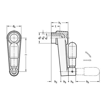 Produktbild von Ganter Norm® - Umleggriff-Handkurbel, Kunststoff (570.3-64-B8)