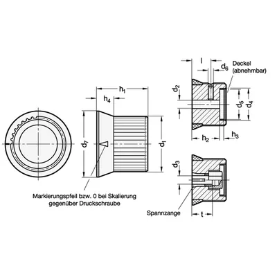 Produktbild von Ganter Norm® - Drehknöpfe, Aluminium, schwarz eloxiert (726.2-27-B6-B-1)