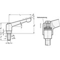 Produktbild von Ganter Norm® - Verstellbare Klemmhebel, Zink-Druckguss, Einsatz Stahl verzinkt,
