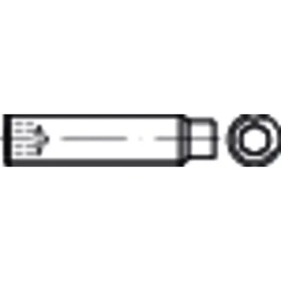 Produktbild von NOBRAND - Gewindestift mit ISK und Zapfen ISO 4028 Stahl 45 H verzinkt M5x0,8x6