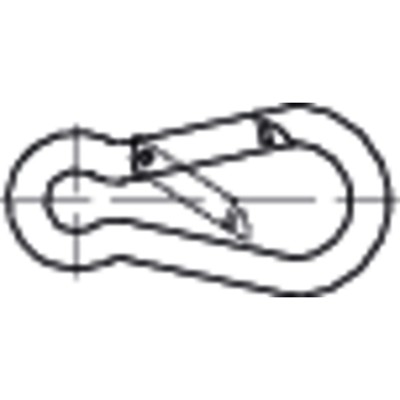 Produktbild von null - Karabinerhaken DIN 5299 Stahl verzinkt Form C birnenförmig 40 x 4