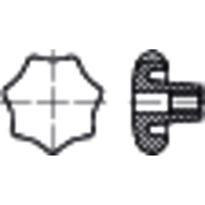 Produktbild von null - Sterngriff DIN 6336 Grauguss Form D mit Gewinde-Durchgangsloch M12 x 1,7
