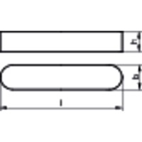 Produktbild von null - Passfeder DIN 6885 Form A o. Bohrung rundstirnig Stahl C45+C blank 8 63 