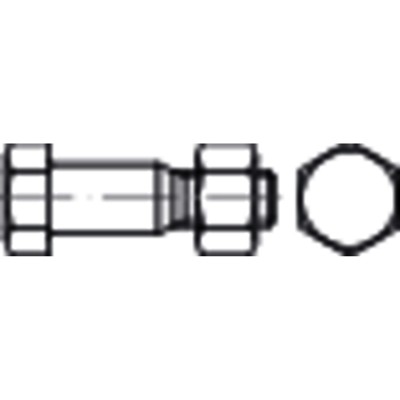 Produktbild von NOBRAND - Sechskant-Passschraube mit Mutter DIN 7968 MU Stahl 8.8 M20 x 50mm SB