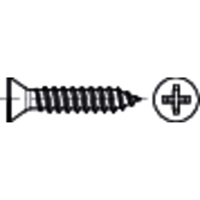 Produktbild von null - Senkkopf-Blechschraube mit Kreuzschlitz ISO 7050 Stahl C-H galZn 6,3x 38