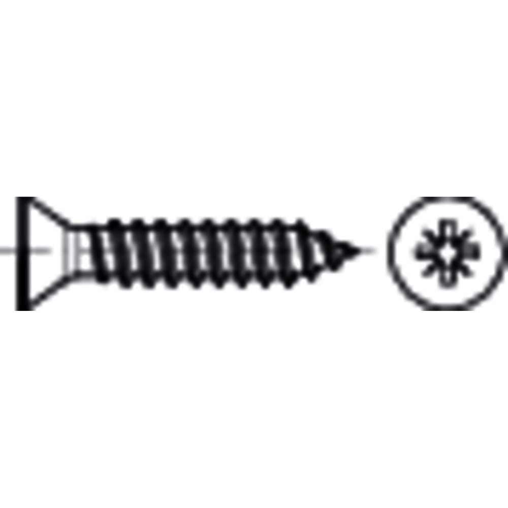 ISO 7050 Stahl, geh. Form C-Z galvanisch verzinkt Senk-Blechschrauben mit Spitze, mit Pozidriv-Kreuzschlitz Z, Standard Produktbild img1 L
