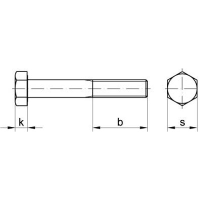 Produktbild von NOBRAND - Sechskantschraube mit Schaft DIN 931 Stahl 8.8 M22 x 230mm
