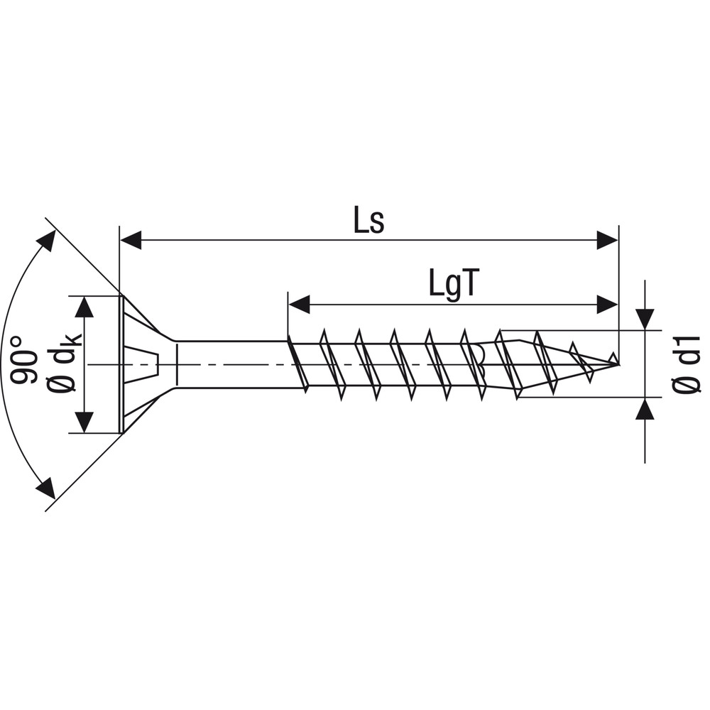 SPAX® Universalschraube Senkkopf Stahl Z 2 5x90 mm,200 Stk.,brüniert Produktbild img2 L