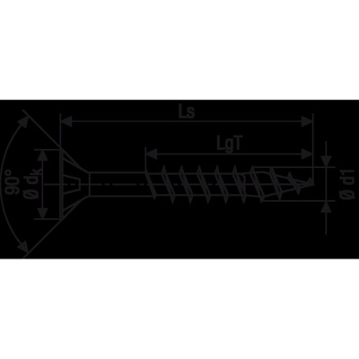 Produktbild von SPAX® - Universalschraube Senkkopf Stahl Z 2 5x90 mm,200 Stk.,brüniert