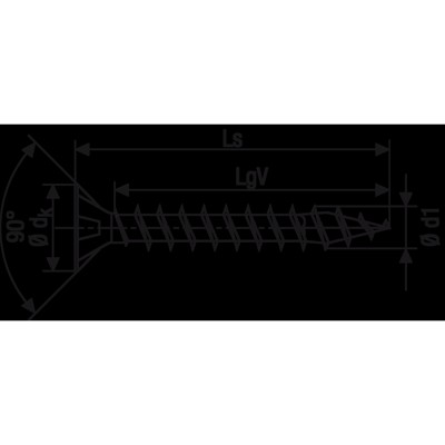 Produktbild von SPAX® - Universalschraube, 4,5 x 40mm, 500 Stück, Senkkopf, Kreuzschlitz Z, 4CU