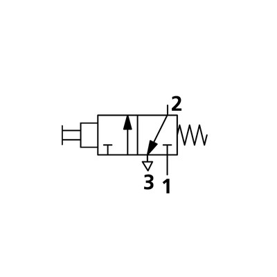 Produktbild von RIEGLER - 3/2-Miniventil, manuell, Druckknopf, NC, monostabil, M5 seitl.rot (51