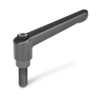 Produktbild von Ganter Norm® - Verstellbare Klemmhebel, Zink-Druckguss, Einsatz Stahl brüniert,