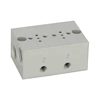 Produktbild von RIEGLER - Reihengrundplatte 2-fach, M5 für Mini-Magnetventile 15 mm (1099.02)