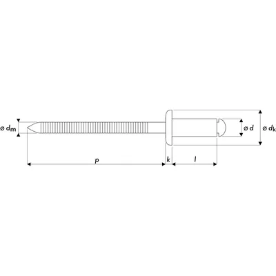 Produktbild von QONNECT® - Q-Standard Blindniet Edelstahl A2/A2 Flachrundkopf 5.0 X 08