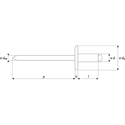 Produktbild von QONNECT® - Q-Standard Blindniet Alu/Stahl Großkopf 5.0 X 12 X 14