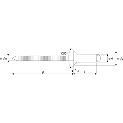 Produktbild von QONNECT® - Q-Standard Blindniet Edelstahl A2/A2 Senkkopf 4.0 X 14