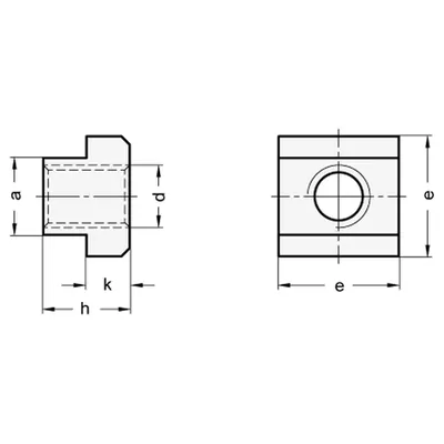 Produktbild von Ganter Norm® - Muttern für T-Nuten, Stahl (508-6-M5-8)