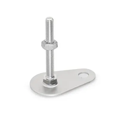 Produktbild von Ganter Norm® - Stellfüße, Edelstahl, mit Befestigungslasche, Tropfenform (43-50