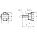 Produktbild von Ganter Norm® - Magnetstopfen, Aluminium, NBR-Dichtung, beständig bis 100 °C, bl