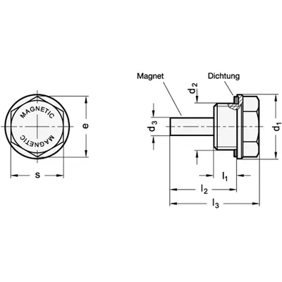 Produktbild von Ganter Norm® - Magnetstopfen, Aluminium, NBR-Dichtung, beständig bis 100 °C, bl