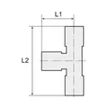 Produktbild von RIEGLER - T-Steckverschraubung L-Form »metallica«, drehbar, G 1/8 a. Ø 6 mm (86
