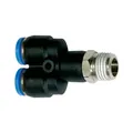 Produktbild von RIEGLER - Y-Steckverschraubung »Blaue Serie«, drehbar, R 1/8 außen, Ø 6 mm (134