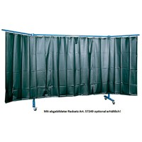 Produktbild von ELMAG - Schweißerschutzwand 3-teilig, Folienvorhang S9, grün, Breite 3,8m, Höhe