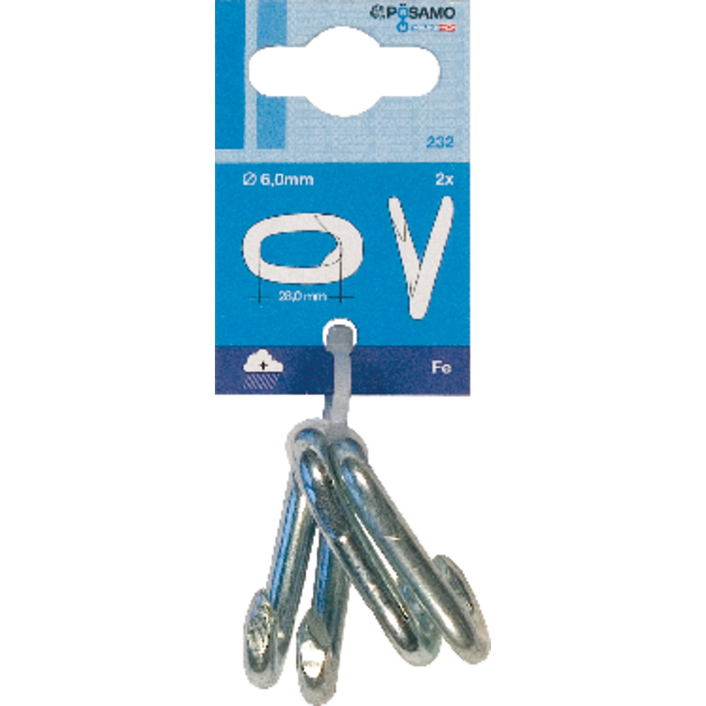 PÖSAMO Not-Glied Stahl-verzinkt 6mm, 2 Stück Produktbild img1 L