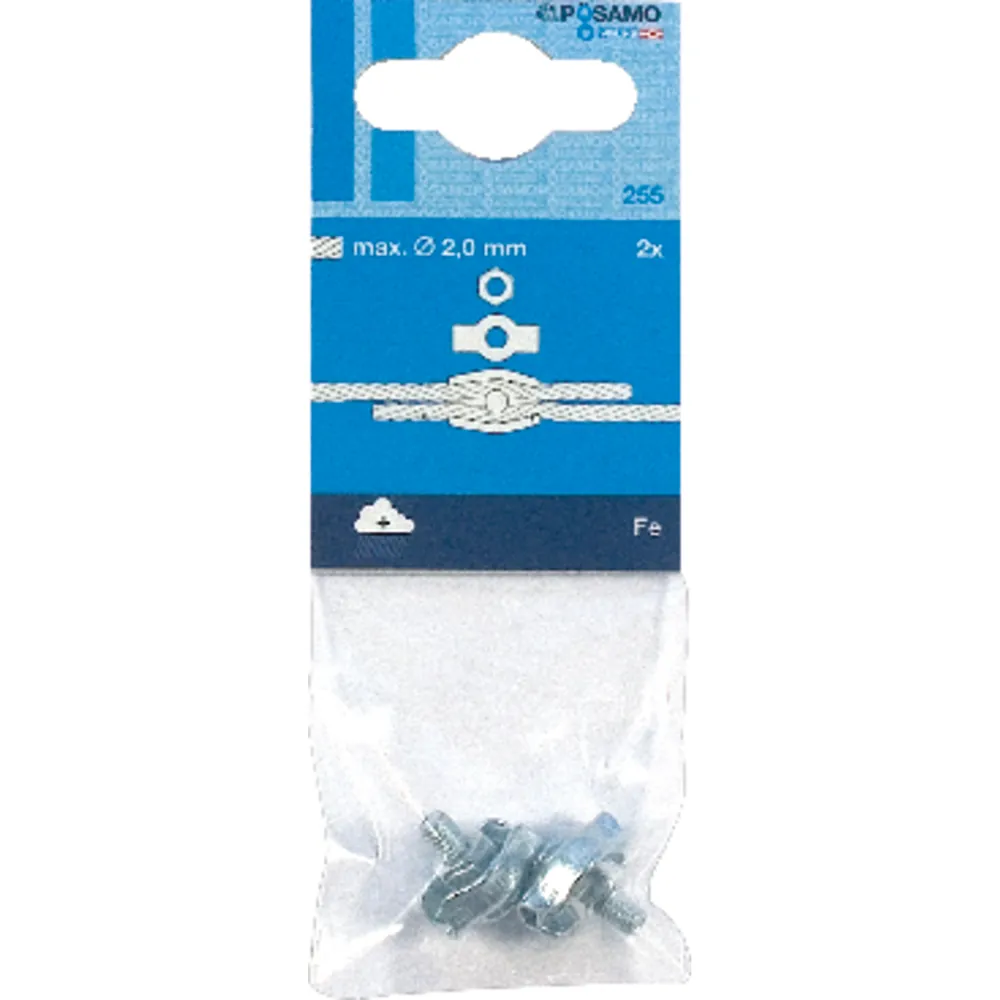 PÖSAMO Simplexklemme Stahl-verzinkt 2mm, 2 Stück Produktbild img1 L