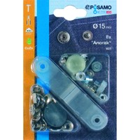 Produktbild von PÖSAMO - Druckknopf Anorack Messing silberfarbig 15mm a 8 Stück