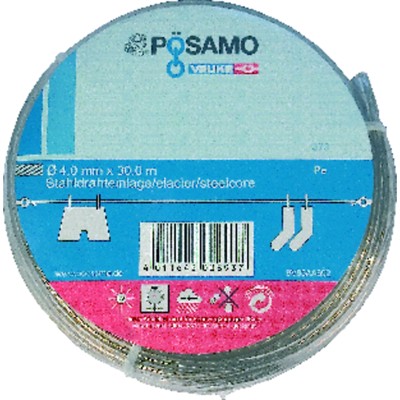 Produktbild von PÖSAMO - Drahtseil-Universalleine PVC-ummantelt ø4mm x 30m