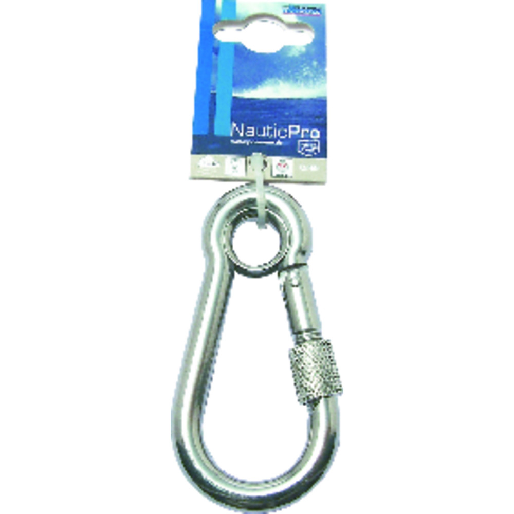 PÖSAMO Karabinerhaken Edelstahl 100mm, mit Sicherheitsmutter Produktbild img1 L